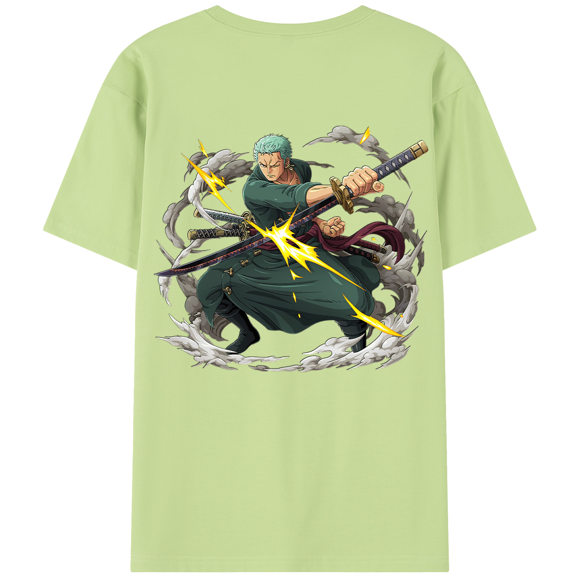 ワンピース ロロノア・ゾロ ONE PIECE Roronoa Zoro 綿100％半袖Tシャツ（背面プリント）